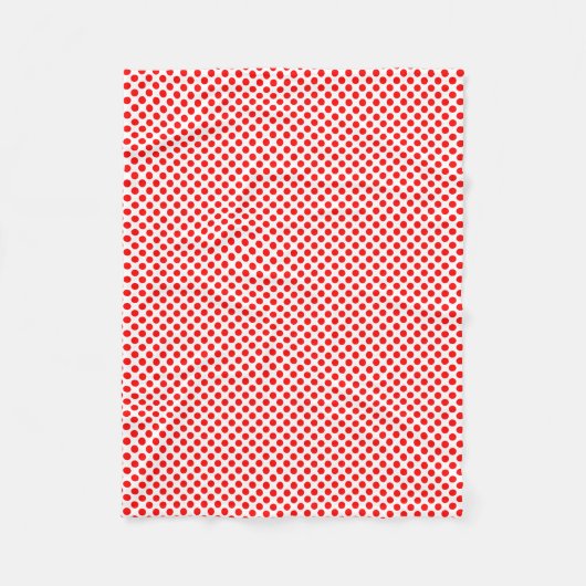 赤(小)サイズ水玉模様 フリースブランケット (正面)