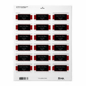 赤、差出人住所ラベル ラベル (フルシート)