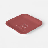 赤+明素朴るいメリーファミリー名クリスマス ペーパープレート (傾斜あり)