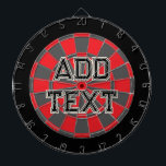 赤、木炭グレー、黒のテキストを追加する ダーツボード<br><div class="desc">6ブラスダーツを含む赤、木炭グレー、黒の色のダーツボードゲームにあなたのテキストを追加 – あなたの好みに合わせてパーソナライズ！</div>