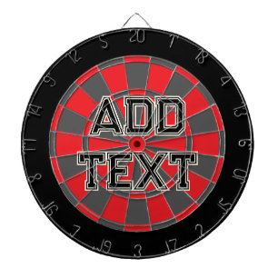 赤、木炭グレー、黒のテキストを追加する ダーツボード