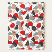 赤、木炭、白の抽象芸術形状 プランナー手帳 (裏面)