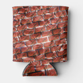 赤、格子や煉瓦の効果に気泡が?メタリ 缶クーラー (正面)