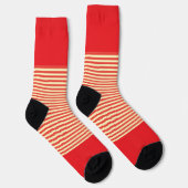 赤+横ストライプ線 ソックス (右)