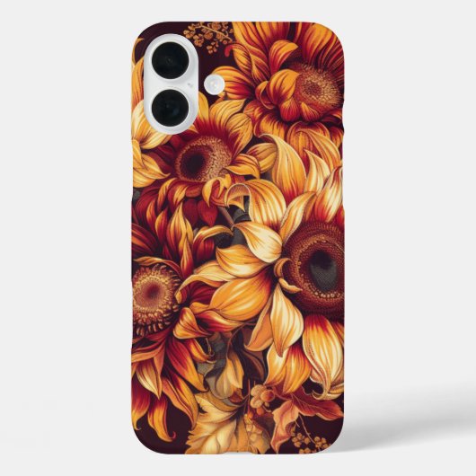 赤+橙+黄色+の+秋+ひまわり+の+花 Case-Mate iPhoneケース (裏面)