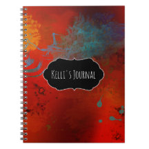 赤、水及び金ゴールドのグランジで抽象的な名前入り