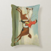 赤(油の疾走する競馬馬そして取付けられたジョッキー アクセントクッション (正面(垂直))