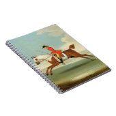 赤(油の疾走する競馬馬そして取付けられたジョッキー ノートブック (右側)