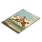 赤(油の疾走する競馬馬そして取付けられたジョッキー ノートブック (左側)