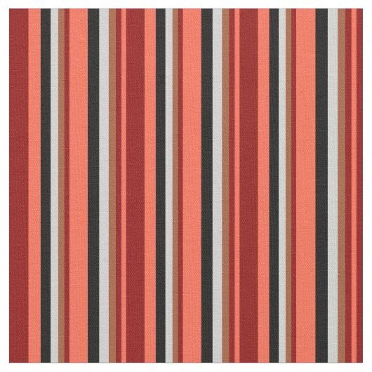 赤、濃い赤、シエナ、薄い灰色と黒の色 ファブリック (クローズアップ)