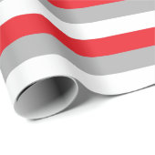赤、灰色および白のストライプ ラッピングペーパー (ロールコーナー)