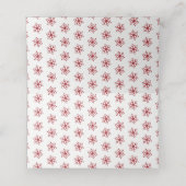 赤、灰色の雪の結晶の冬の結婚式を折り畳んだエスコート プレイスカード (内部開封)