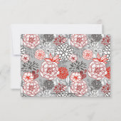 赤、灰色、濃い花3枚写真3x5クリスマスカード 招待状 (裏面)