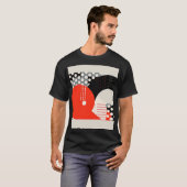 赤、灰色、黒の曲線 Tシャツ (正面フル)