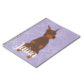 赤（犬）ドーベルマン・ピンシェル ノートブック (左側)