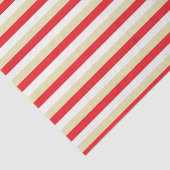 赤、白いおよびベージュ色ストライプ 薄葉紙 (詳細)