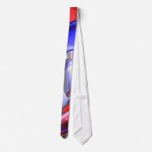赤、白いおよび青の抽象芸術のタイ ネクタイ (裏面)