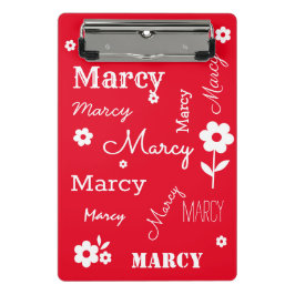 赤（白い花付き）、ミニクカスタマイズリップボード ミニクリップボード