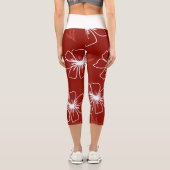 赤（白い透明な花） カプリレギンス (裏面)