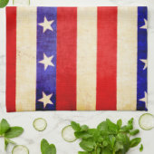 赤、白および青 キッチンタオル (折り畳み)