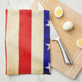 赤、白および青 キッチンタオル (四つ折り)