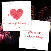 赤&白かわいいヴィンテージラブハートバレンタインデー シーズンカード