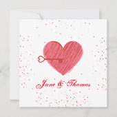 赤&白かわいいヴィンテージラブハートバレンタインデー シーズンカード (正面)