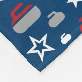 赤、白くそして青のカールの石のフリースブランケット フリースブランケット (角)