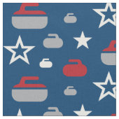 赤、白くそして青のカールの石の生地 ファブリック (クローズアップ)