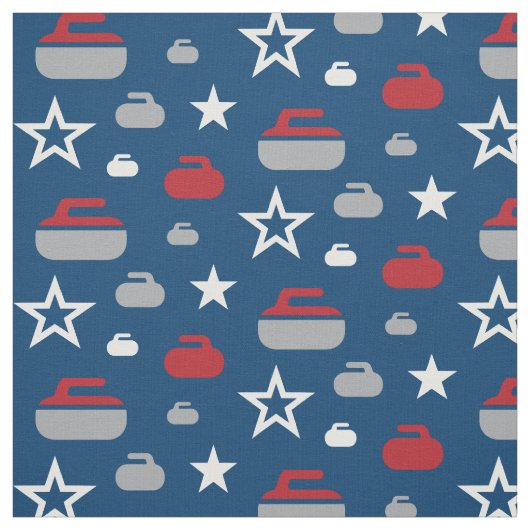 赤、白くそして青のカールの石の生地 ファブリック (見本)