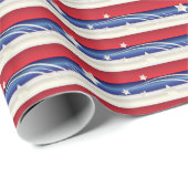 赤、白くそして青の愛国心が強い ラッピングペーパー (ロールコーナー)
