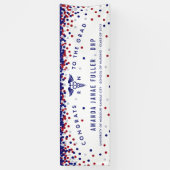 赤、白く及び青のナースの卒業の旗 横断幕 (縦)