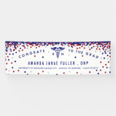 赤、白く及び青のナースの卒業の旗 横断幕 (横)