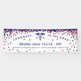 赤、白く及び青のナースの卒業の旗 横断幕