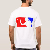 赤、白く及び青の前部か背部のビールPongのワイシャツ Tシャツ (裏面)