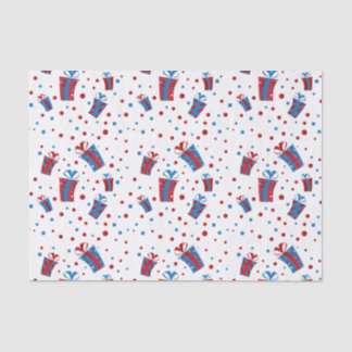 赤、白く青い紙吹雪のギフト 薄葉紙