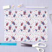 赤、白く青い紙吹雪のギフト 薄葉紙 (クラフト)