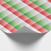 赤。白と緑のカラーブロッグラデーションク ラッピングペーパー (角)