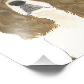 赤 & 白のイギリス原産スプリンガー・スパニエル・アート フォトプリント (角)