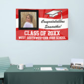 赤/白のカスタム写真卒業サイン 横断幕 (トレードショー)