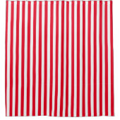 赤/白のシャワストライプーカーテン シャワーカーテン (正面)