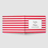 赤/白のストライプ枠のゲストブック ゲストブック (全面)