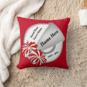 赤、白のパーソナライズされたチアリーティング装飾用クッション クッション (ブランケット)