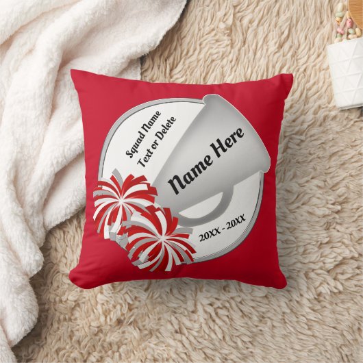 赤、白のパーソナライズされたチアリーティング装飾用クッション クッション (ブランケット)