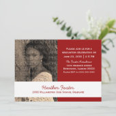 赤/白の学校のカラーブロックグラード招待状 招待状 (スタンド正面)