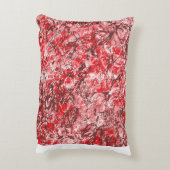 赤、白の華美長方形の織物デザイン アクセントクッション (裏面(縦))