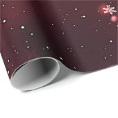 赤/白の雪片クリスマス ラッピングペーパー (ロールコーナー)