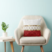 赤、白エレガント、金ゴールドクローバーパターン クッション (椅子)