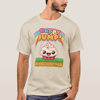 赤/白カップケーキ - Happy Jump Tシャツ