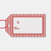 赤/白シンプルのストライプすべての行事 ギフトタグ (裏面横)